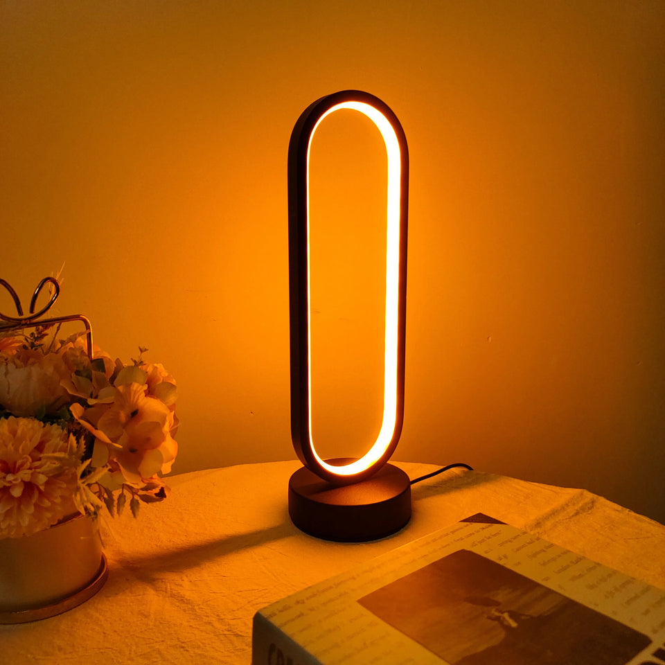 1PC Lamp bedroom Ring Lamp Living Room Three-color Dimming Bedside Lamp LED Night Light Aimak Store