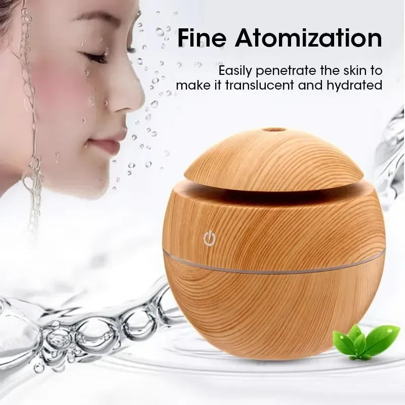 Mini Imitation Wood Sonic Humidifier USB Aromatherapy Essential Oil Diffuser Home Air Humidifier Desktop Woodgrain Humidifier Aimak Store