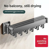 Foldable No Drill Wall Mounted Clothes Drying Rack, Indoor Outdoor Retractable Hanger, Space-Saving Design for Balcony Aimak Store