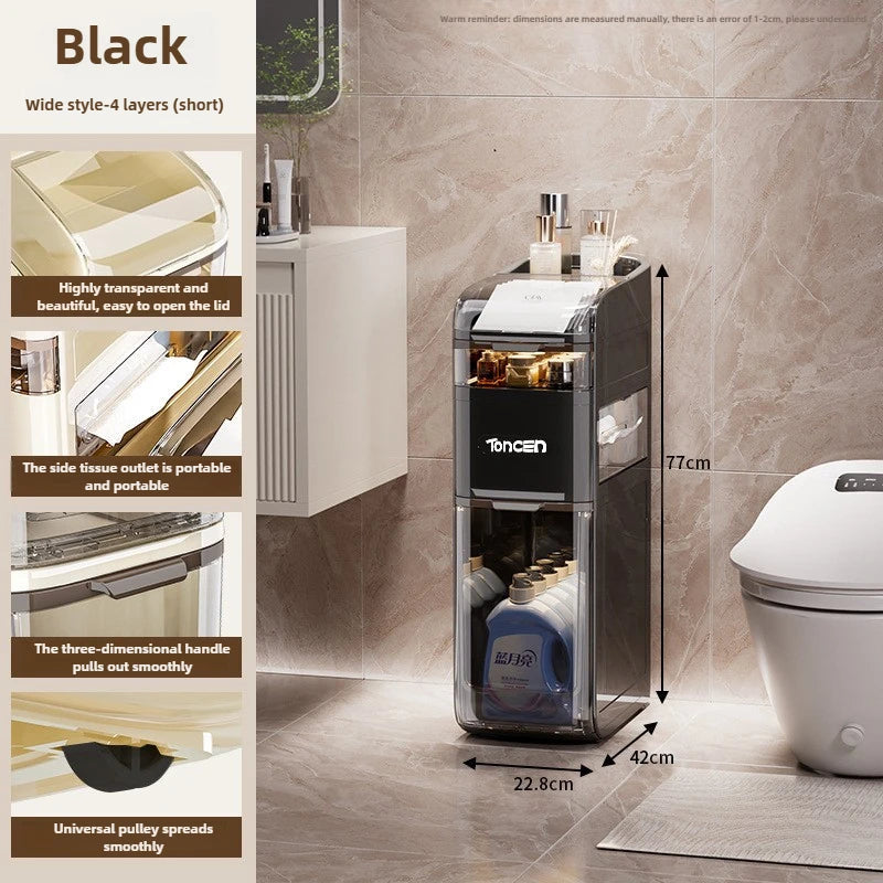 Bathroom crevice wardrobe storage cabinet, bathroom shelf, bathroom toilet storage cabinet, toilet side storage cabinet Aimak Store