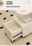 Movable Side Table with Storage Rack Cream Style End Table for Sofa Coffee Table Bedroom and Living Room Aimak Store