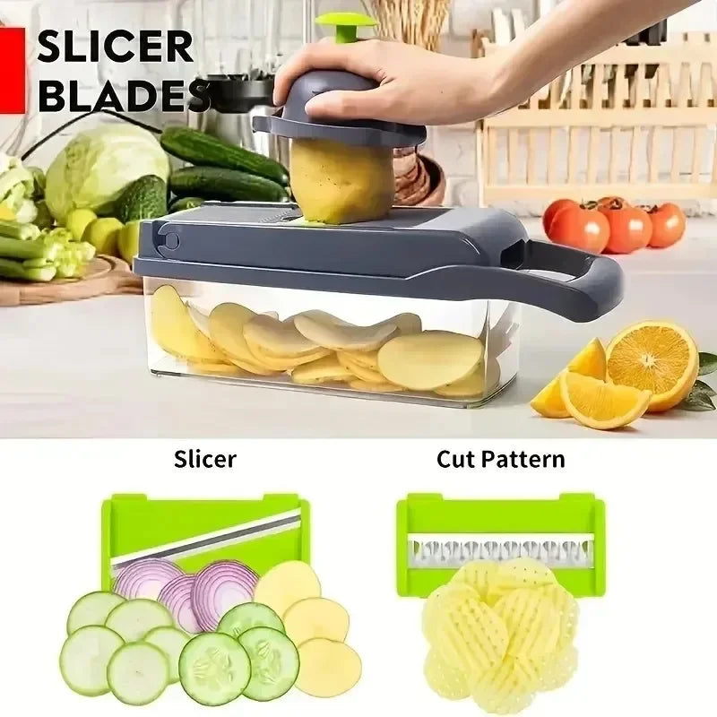 14/16 in 1 kitchen vegetable slicer, household multifunctional vegetable slicer, potato slicer, slicer, salad slicer, and slicer Aimak Store