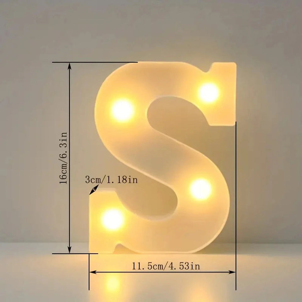 1pc White Decorative Led Light Up 6.3'' Number Letters Sign Night Lights Marquee For Home Wedding Party Birthday Christmas Decor Aimak Store