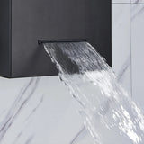 Black LED Shower Panel Tower System Rain Waterfall Shower Column Hydroelectricity Massage Body Spa Bath Shower Faucet Mixer Aimak Store