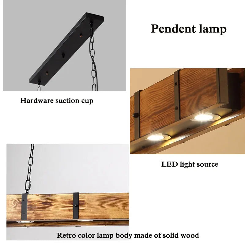 Old Style American Vintage Attic Wooden Pendent Lamp Dining Room Bar Table Clothing Store Industrial Pendant Lamp Led Lighting Aimak Store