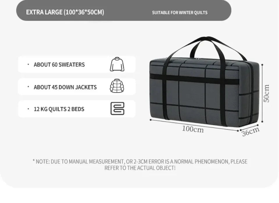 Clothing and Quilt Bag Thickening and Widening Strong Load Bearing Capacity Storage Bag Big Opening Non Woven Fabric Packing Bag Aimak Store