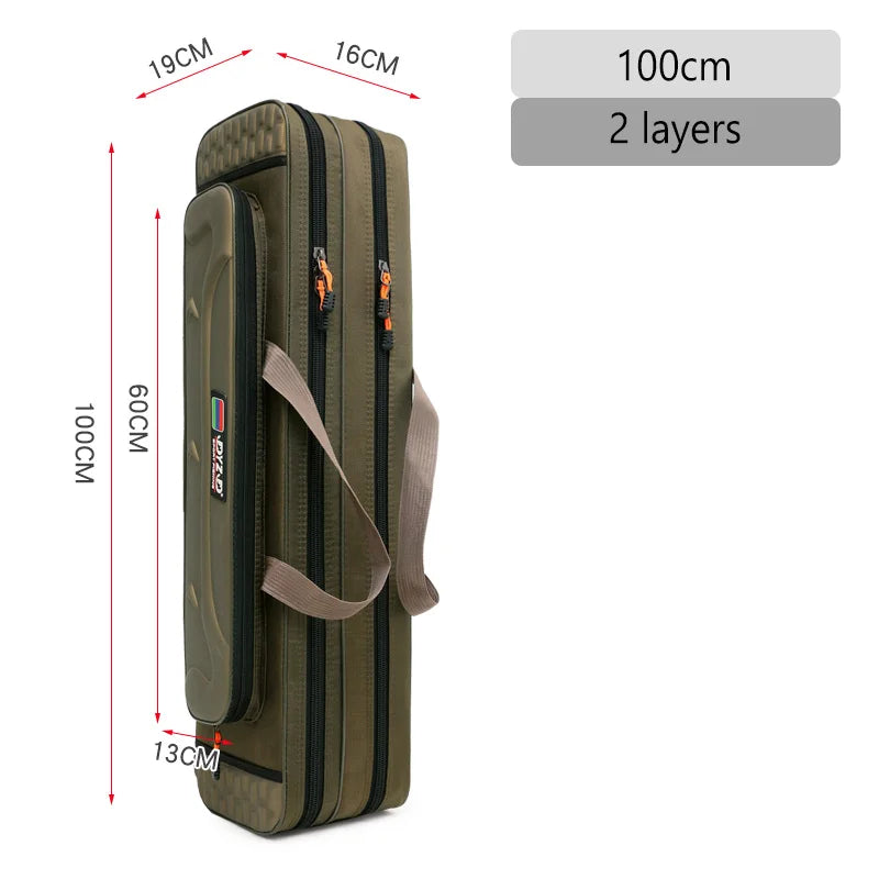 NON-Foldable 2/3/4 Layer Fishing Rod Tackle Bag 80/100/120/130CM Multifunctional Fish Reel Lure Line Tools Storage Case Gear Aimak Store