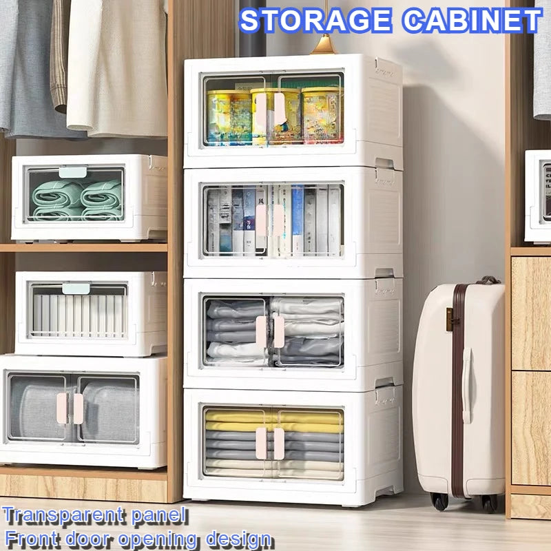 Foldable Storage Box Large Capacity Sundries PP Organizer Bedroom Transparent Stackable Toy Snacks Sorting Bin Closet Organizer Aimak Store