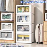 Foldable Storage Box Large Capacity Sundries PP Organizer Bedroom Transparent Stackable Toy Snacks Sorting Bin Closet Organizer Aimak Store