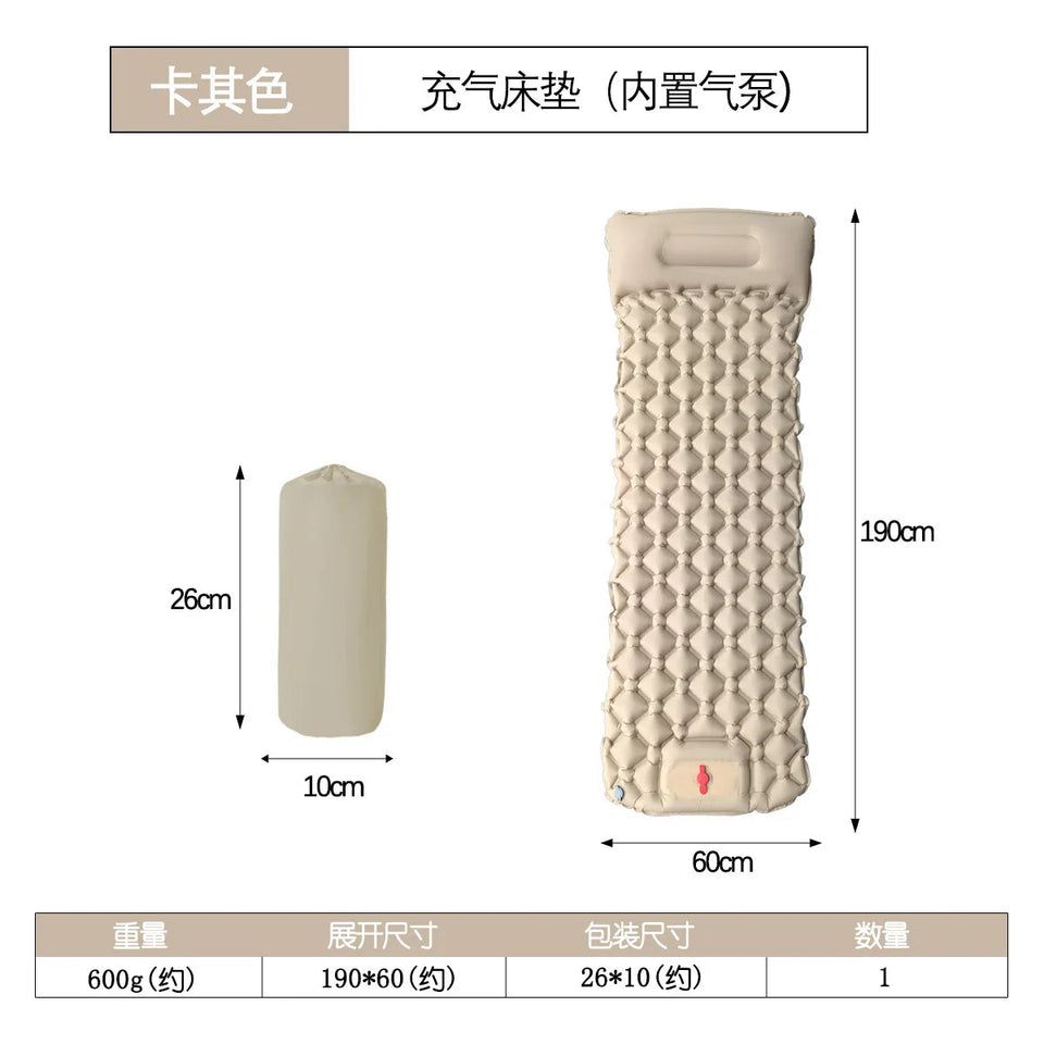 Picnic Mat Ultralight Self-inflating Air Mattress Thicken Sleeping Pad Splicing Inflatable Bed Beach Camping Tent Air Cushion Aimak Store
