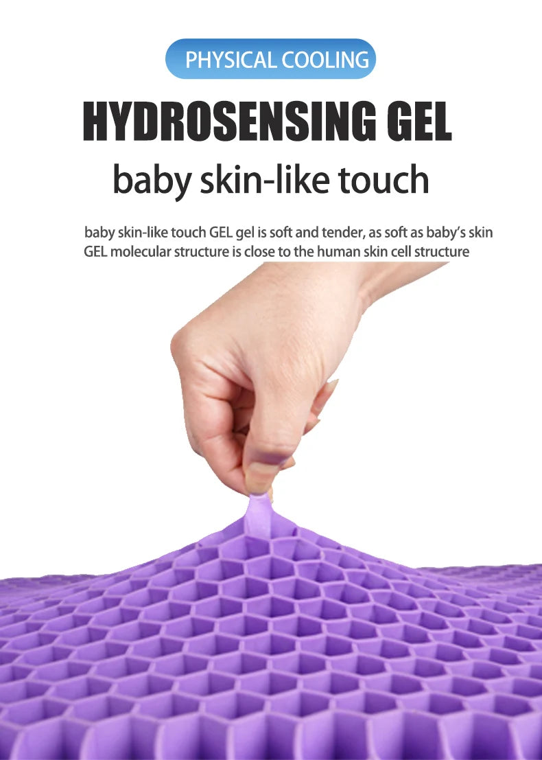 Gel Seat Cushion Summer Breathable Honeycomb Design For Pressure Relief Back Tailbone Pain - Home Office Wheelchair Chair Cars