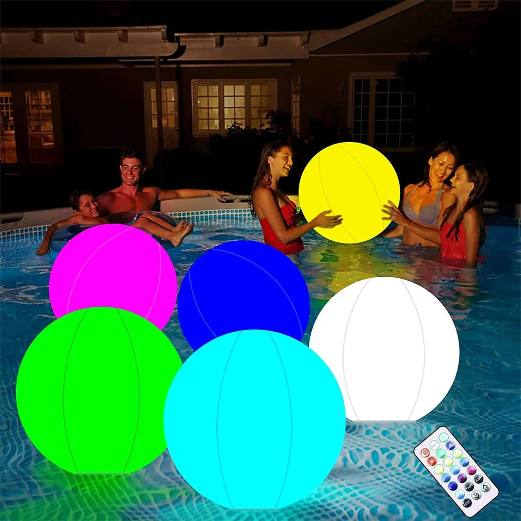 16 Colors Floating Pool Lights 40cm Large Inflatable Pool Beach Ball For Water Pool Party Outdoor Balloon LED Garden Ball Light Aimak Store
