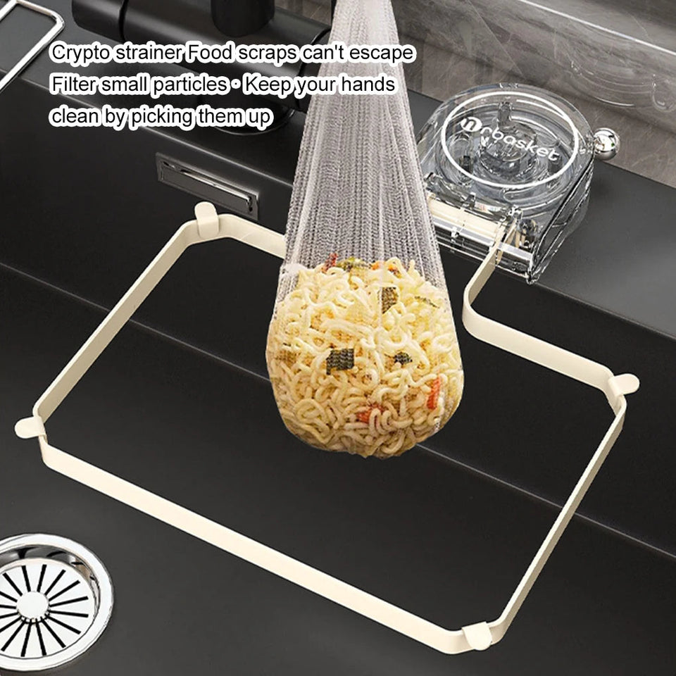 Kitchen Sink Strainer Rack Suction Cup No Dirty Hands Dishwasher Waste For Efficient Leftover Collection With 50 Filter Mesh Bag Aimak Store
