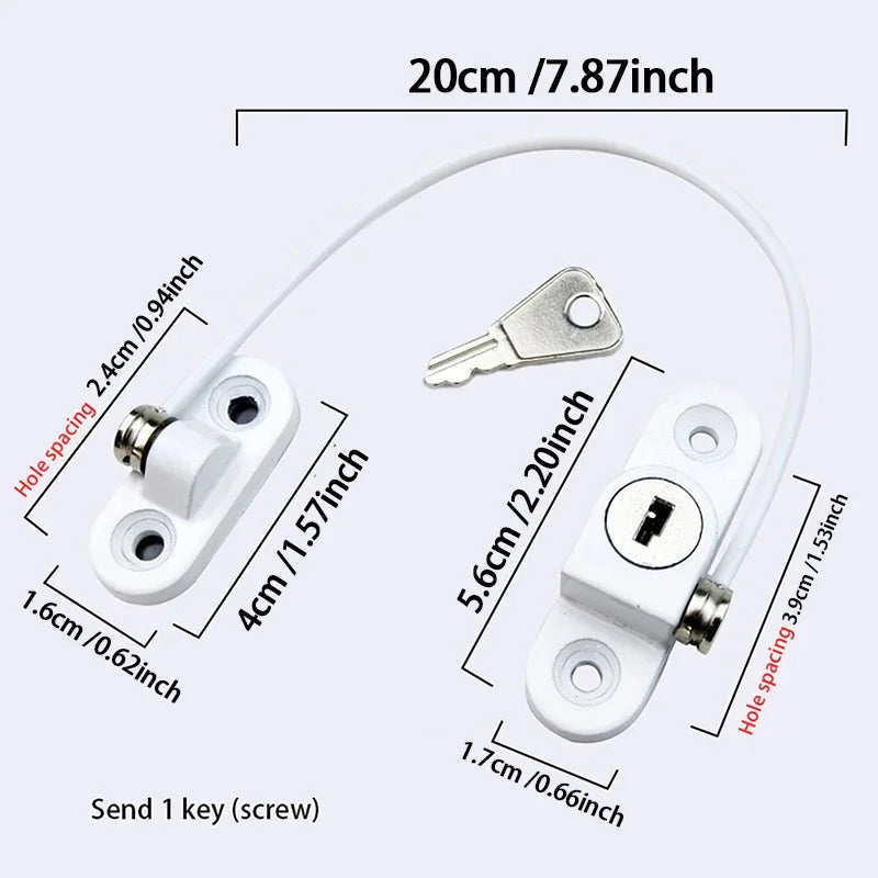 White/Black Child Safety Lock Home Window Door Cabinet Locks Key for Babies Care Refrigerator Drawer Security Protection Aimak Store