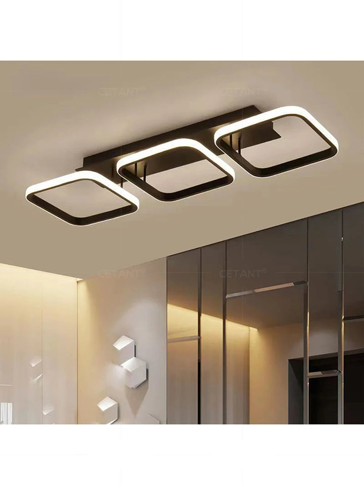 Square LED Ceiling Light Modern Black For Hallway Bedroom Checkroom Living Room Office Restaurant Staircase Lighting Fixtures Aimak Store