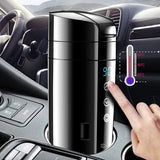 2 in 1 Car Household Electric Kettle Smart Electric Heating Thermos Cup Portable 12V 24V 220V Universal Electric Kettle Aimak Store