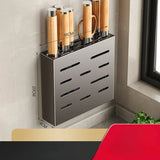 kitchen accessories organizer，Kitchen knife storage box, knife holder, non-perforation, wall-mounted rack, kitchen items Aimak Store