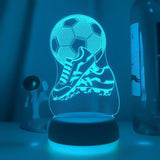 New 3d Illusion Kids Night Light Football 7 Colors Changing Nightlight for Child Bedroom Atmosphere Soccer Room Desk Lamp Gifts Aimak Store