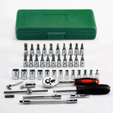 46pc Drive Socket Set 1/4 inch Ratchet Wrench Set with Sockets Metric Hex Bit Socket Set Mechanic Tool Kits for Auto Repair Hous Aimak Store