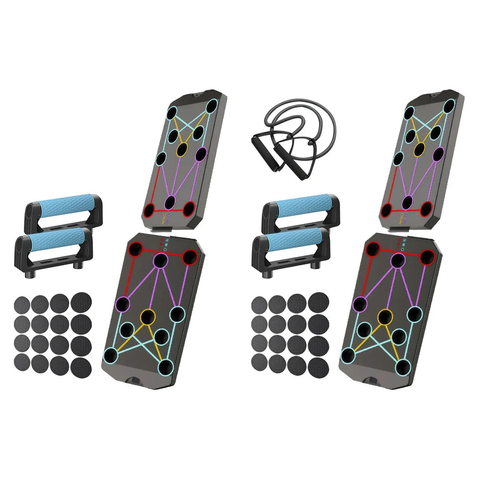 Folding Push-up Board Portable Fitness Equipment Multi-Functional Abdominal Enhancement Support Heavy Duty Non Slip for Home Gym Aimak Store