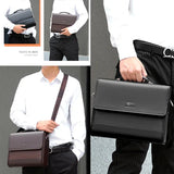 Square Side Crossbody Bag Document Leather Executives Briefcases for Men Designer Business Tote Bag Wallet Shoulder Handbag Aimak Store