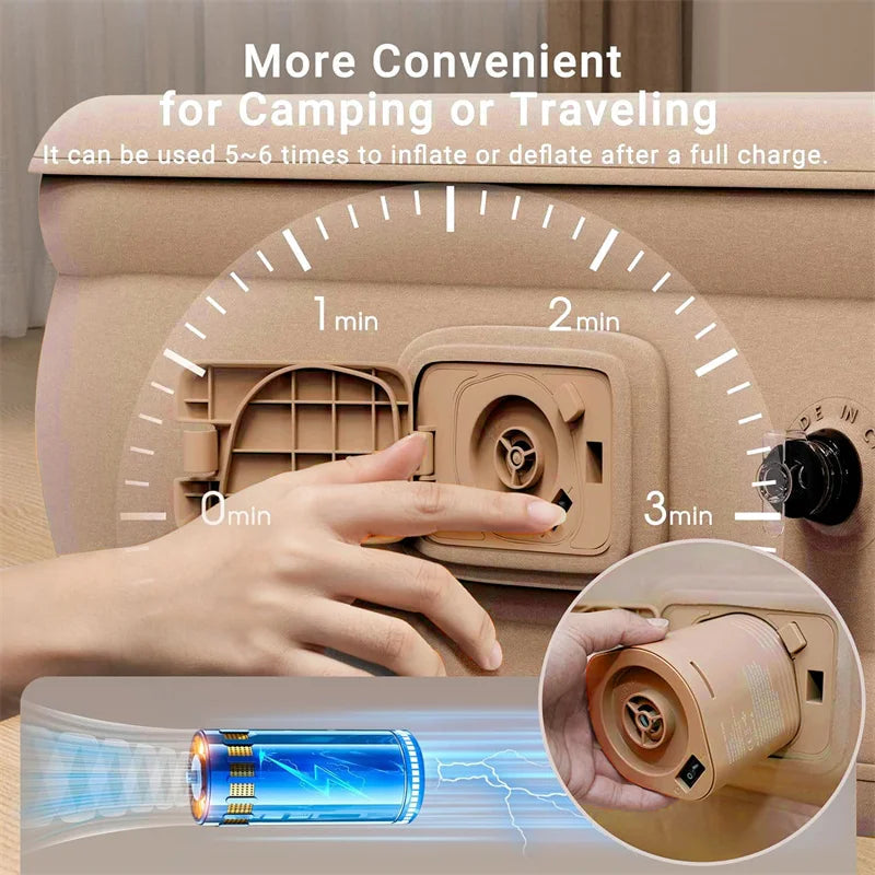 Air Mattress,Inflatable Airbed Luxury Self Inflation Deflation Twin Air Mattress with Electric Built-in Pump, Blow Up Guest Bed Aimak Store