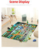 Children Playmat Activity Surface Waterproof Map Kids Animal Road Toy Baby Dinosaur Road Portable Carpet Farm Road Non-Toxic Mat Aimak Store