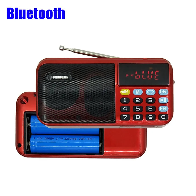 C 803 Portable Bluetooth Speaker FM Radio Receiver USB TF MP3 Player With LED Flashlight Support 2 Rechargeable 18650 Battery Aimak Store