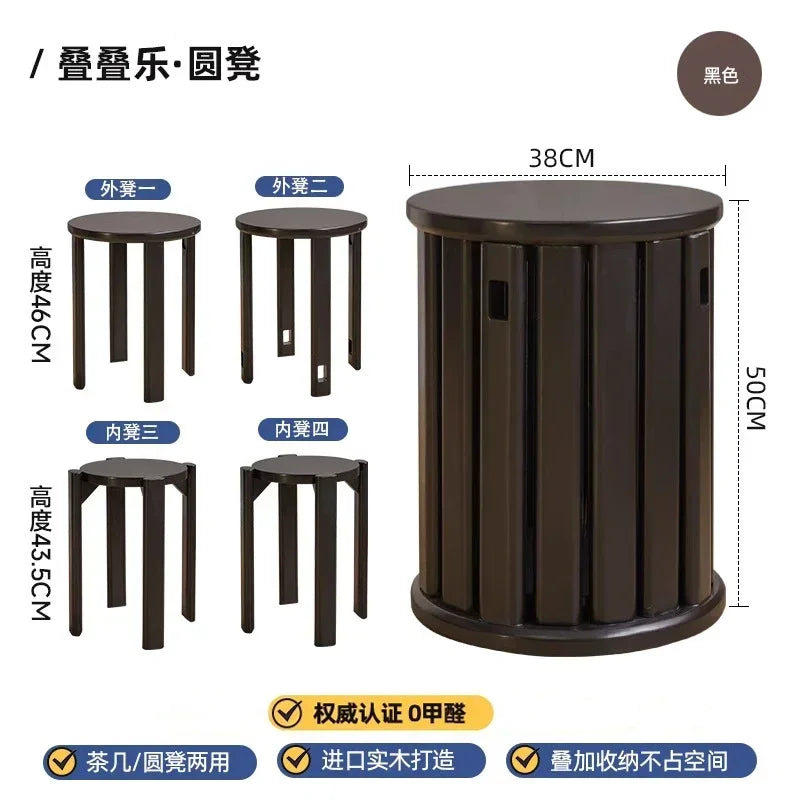 Solid Wood Dining Chair Stackable Home Eating Middle and Ancient Jenga  Modern Furniture Comedor 4 Sillas  Modern Dining Table Aimak Store