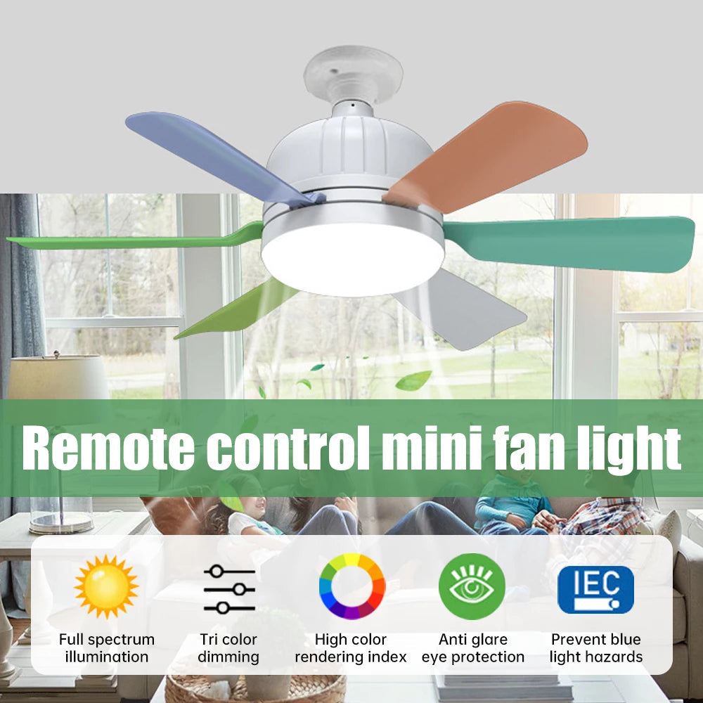 40W Socket Fan Light bombilla con ventilador de techo Smart Remote Control Ceiling Led Bulb E27 Lamp For Bedroom Living Room Aimak Store