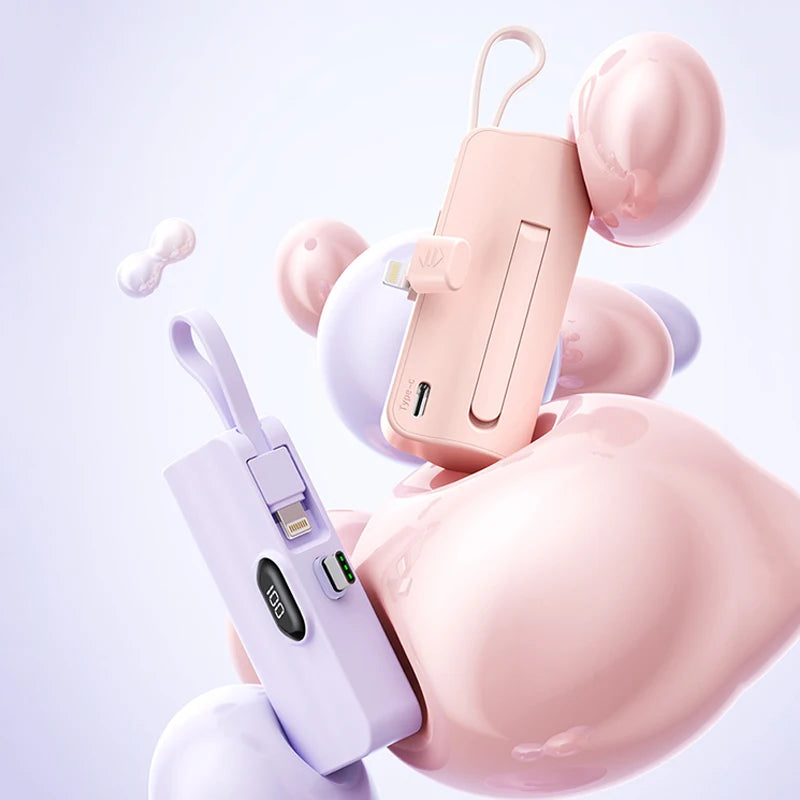 5000/10000/20000mAh 2IN1 Mini Power Bank Pocket External Battery Plug Portable Power Bank For iPhone Huawei Fast Charging Outdoo Aimak Store