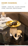 Creative Pug Statue Storage Tray Cute Dog Key Candy Snack Storage Plate Animal Sculpture Ornaments Office Tabletop Decor муравьи Aimak Store