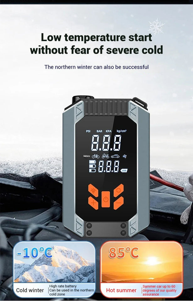 7 in 1 Car Tyre Inflator Inflatable Pump Electric Pump Car Jump Starter Battery Starting Portable Air Compressor Emergency Power Aimak Store