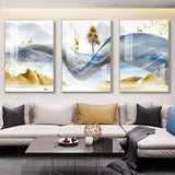 3 Nordic Luxury Ribbon Abstract Wall Art Landscape Modern Poster Print Picture Living Room Home Decorative Painting Aimak Store