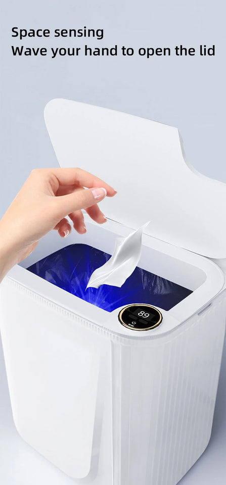 20L Smart Sensor Trash Can With Display Type-C Recharging Automatic Wastebin For Bathroom Kitchen Toilet Wastebasket Smart home Aimak Store