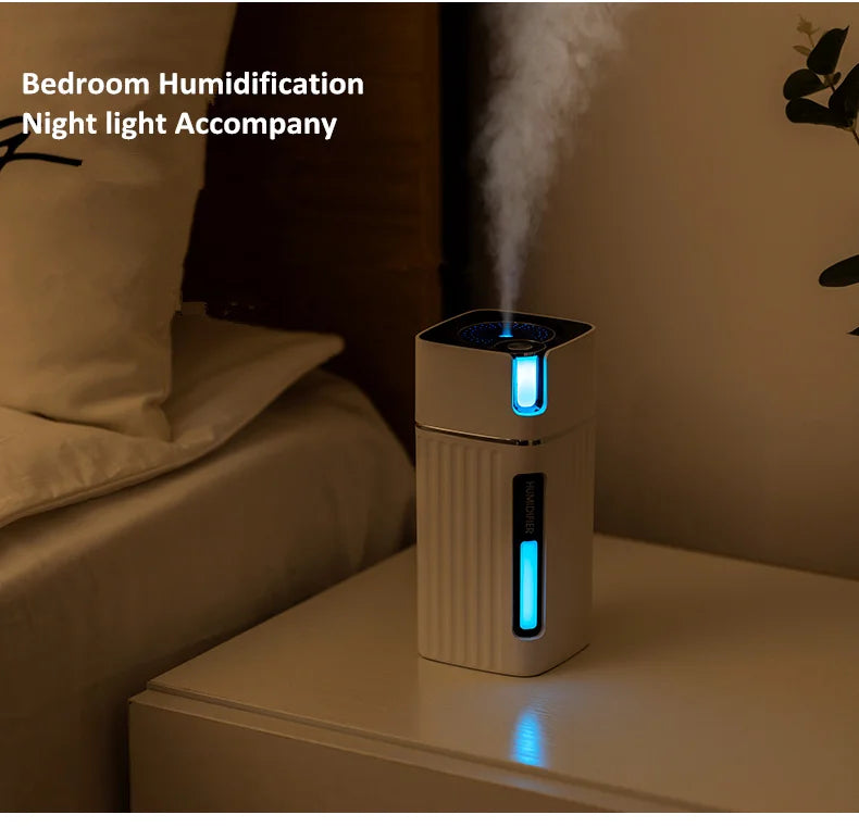 Air Humidifier Ultrasonic Smart Cool Mist Aroma Diffuser HumidifiersWith Color LED Light Mist Maker Fogger For Office Car Home Aimak Store