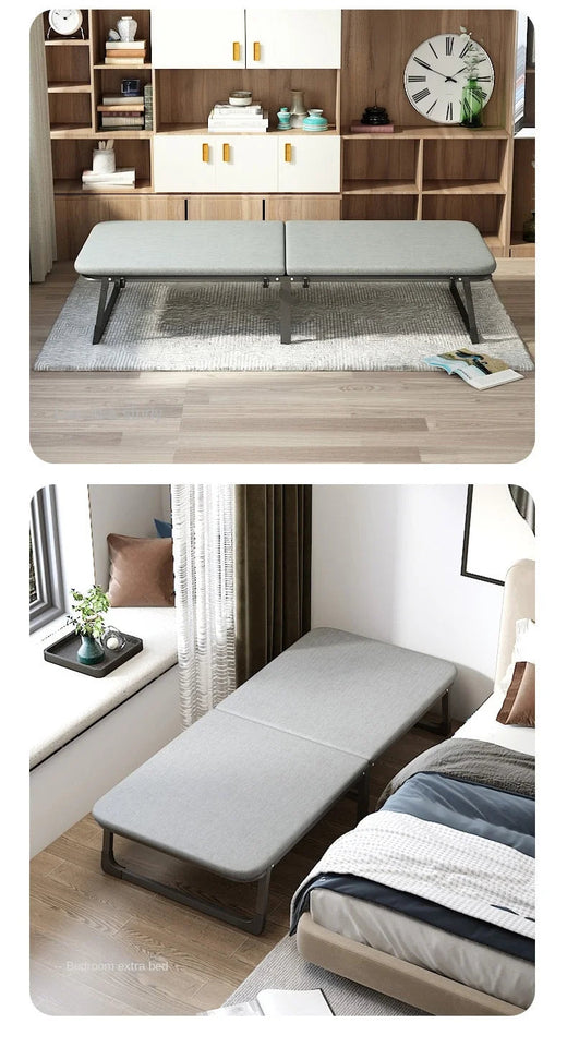 Upholstered Folding Bed Office Lunch Break Sheet People Home Nap Bed Dormitory Simple Bed Reinforcement Escort Hard Board Bed Aimak Store
