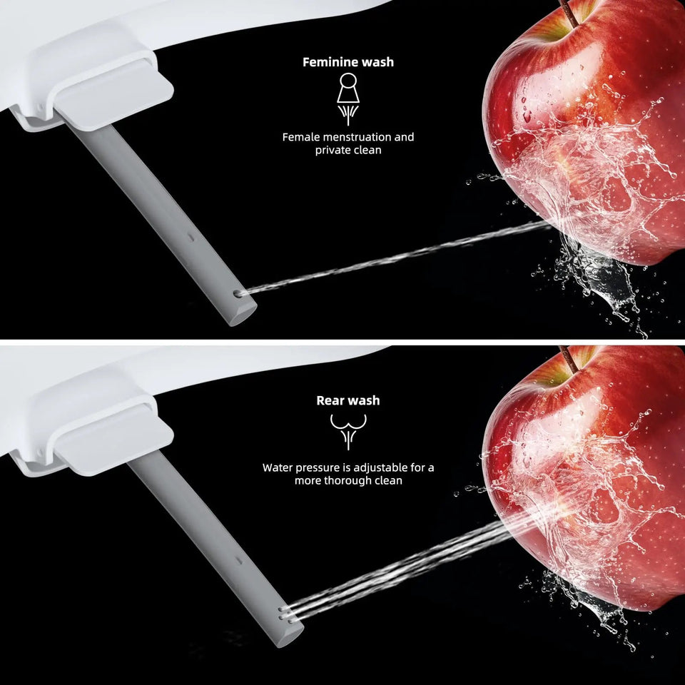 Elongated Bidet Toilet Seat with Slow Close,Non-Electric Bidet Attachment for Toilet Seat with Dual Nozzle,Self-Cleaning Nozzles Aimak Store