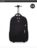 Men Trolley Backpack Shoulders Travel Bag with Wheels 24 Inch Students Rolling Luggage Business Trolley Large Capacity Suitcases Aimak Store