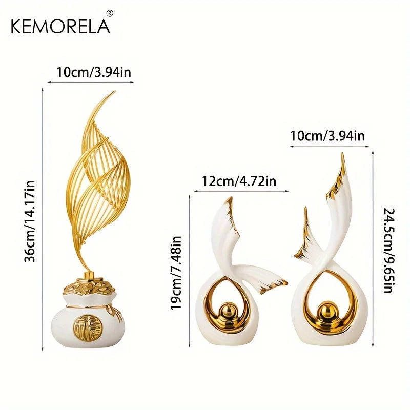 KEMORELA 1/2PCS Home Decoration Luxury Statues Simple Style Holiday Decorations TV Cabinet Wine Cabinet Office Desk Accessories Aimak Store