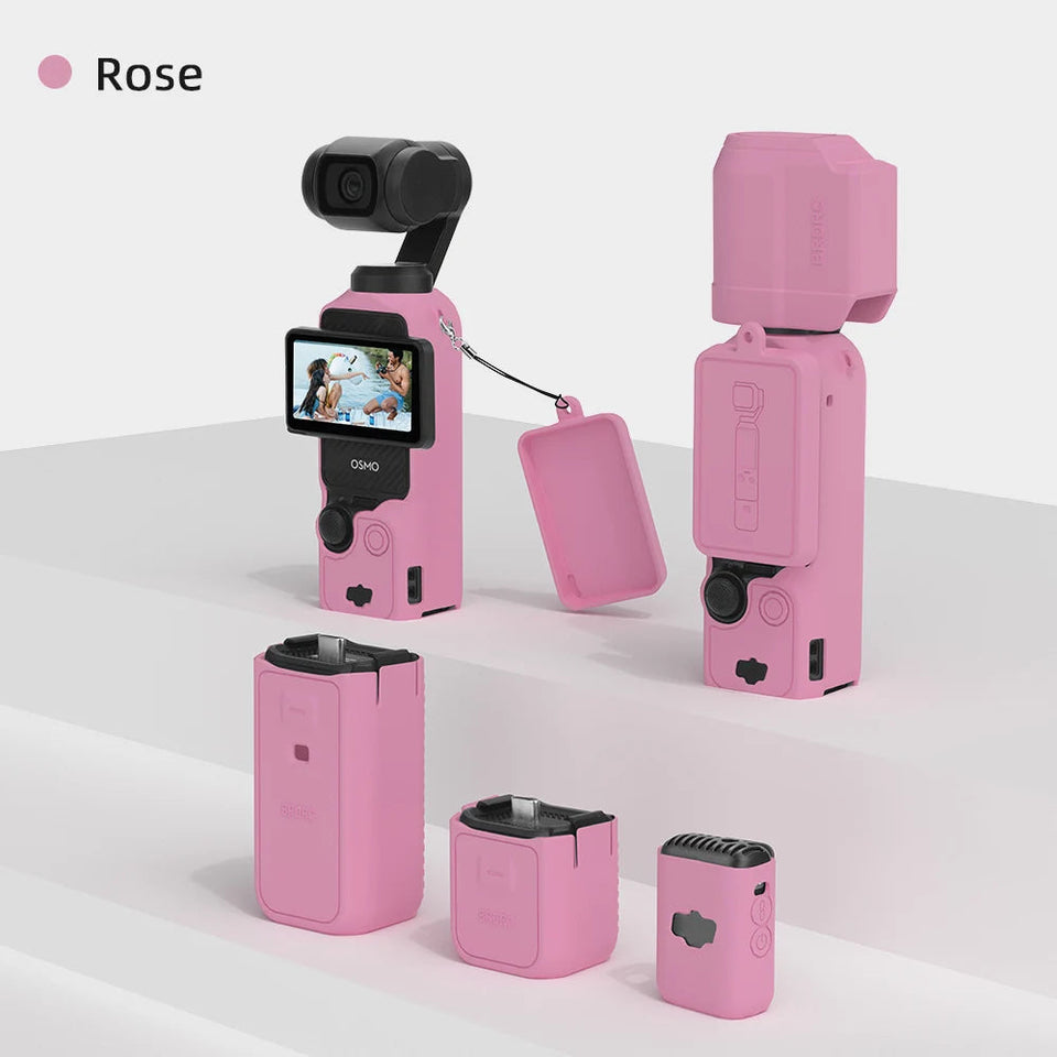 Case for DJI OSMO Pocket 3 Silicone Protective Cover Anti-Scratch Lens Cap Protector for Pocket3 Case Camera Shell Accessories Aimak Store