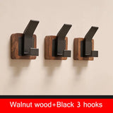Walnut Coat Wall Hook Wall Hanging Coat Rack for Bathroom Kitchen Bedroom Hallway Wall Hooks Coat Clothes Holder Aimak Store