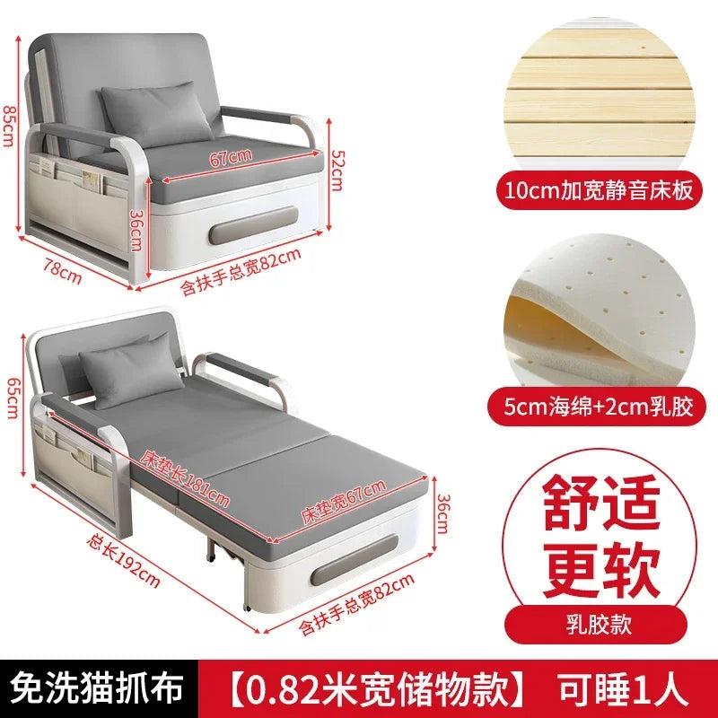 2025 New 1.2 Multi functional single double bed room sofa bed folding dual-use Internet new living room On Sale Aimak Store