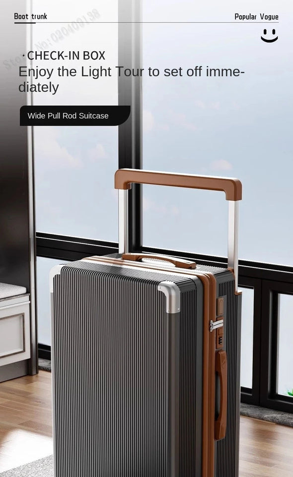 18-28Inch Wide Trolley Suitcase Mute Brake Wheels USB Port Password Boarding Box Multifunctional Large Capacity Suitcase Aimak Store