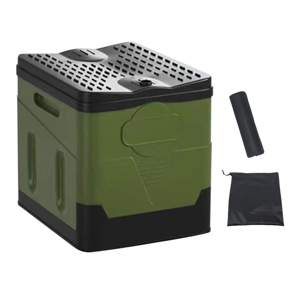 Car Toilet Bucket Strong Bearing Capacity Car Trash Can Emergency Self-driving Travel Portable Outdoor Camping Folding Toilet Aimak Store