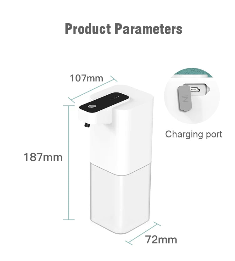 Automatic Inductive Soap Dispenser Foam Washing USB Rechargeable Smart Hand Washing Soap Dispenser Alcohol Spray Dispenser Aimak Store
