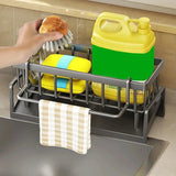 Kitchen Sink Drain Rack Organizer ABS Plastic Self-draining Sink Shelf Soap Sponge Holder Dishcloth Towel Rack filter basket Aimak Store