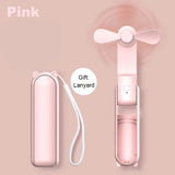 Portable Fan 2000mAh USB Rechargeable 3 Speed Mini Handheld Foldable Fan Hand Held Small Pocket Travel Fan with Handy Power Bank Aimak Store