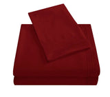 Embroidery Brushed 3/4 Pieces Bed Set Flat Sheet Fitted Sheet Pillowcase Bedding Set for Twin Full Queen King Pillow Sham Soft Aimak Store