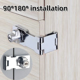 No Punching Three-fold Drawer Two-fold Lock Plate Buckle 90°180° Installation Wooden Door Sliding Door Wardrobe File Cabinet Aimak Store